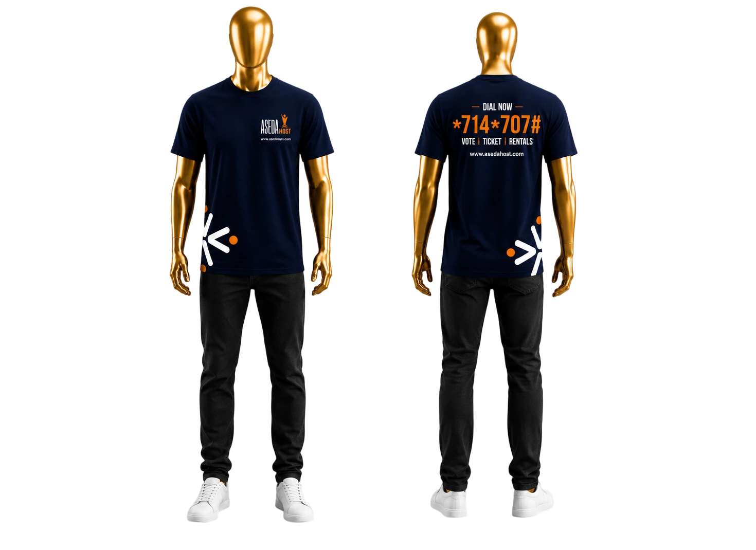 Official AsedaHost Branded T-Shirt Merch - Dial *714*707#